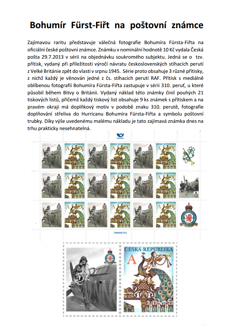 Bohumír Fürst na poštovní známce